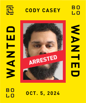 BOLO card: Cody Casey